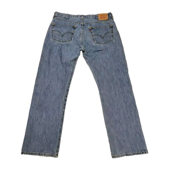 Y2K Levis 501 Jeans Mens Tag 38x30 Actual 36x30 Straight Leg Button Fly Med Wash - Picture 2 of 13